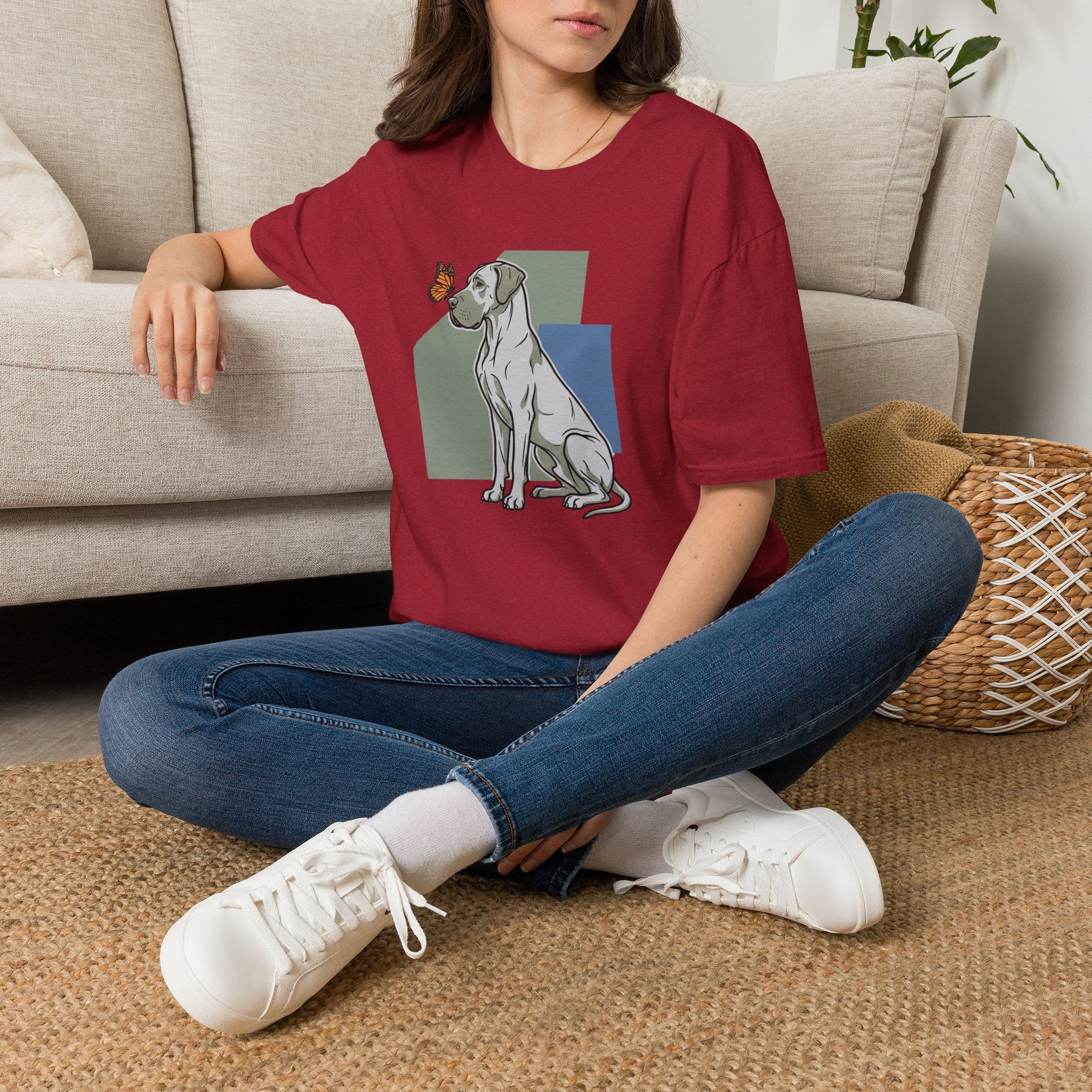 Butterfly on Great Dane Nose T-Shirt