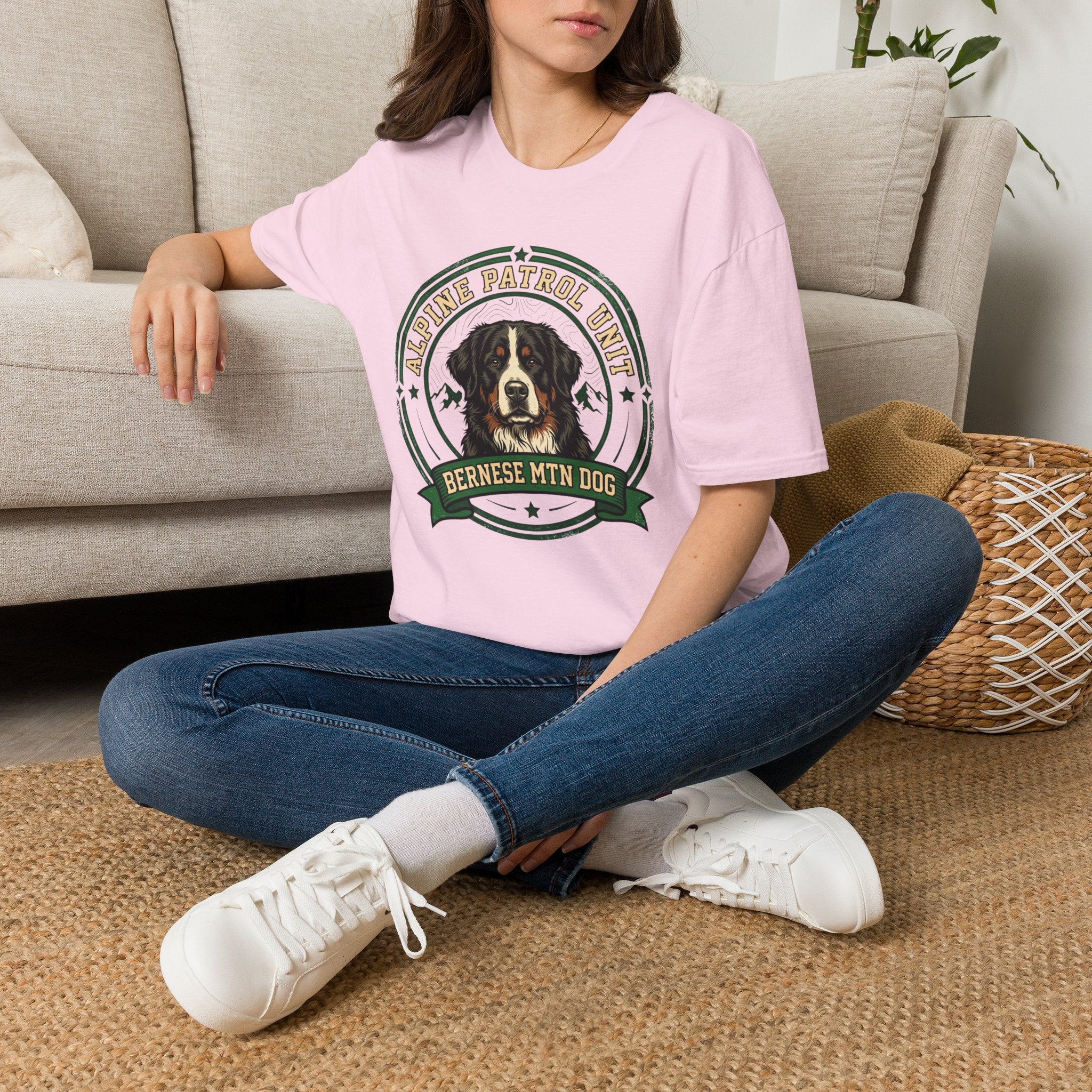 Bernese Mtn Dog Working Badge T-Shirt
