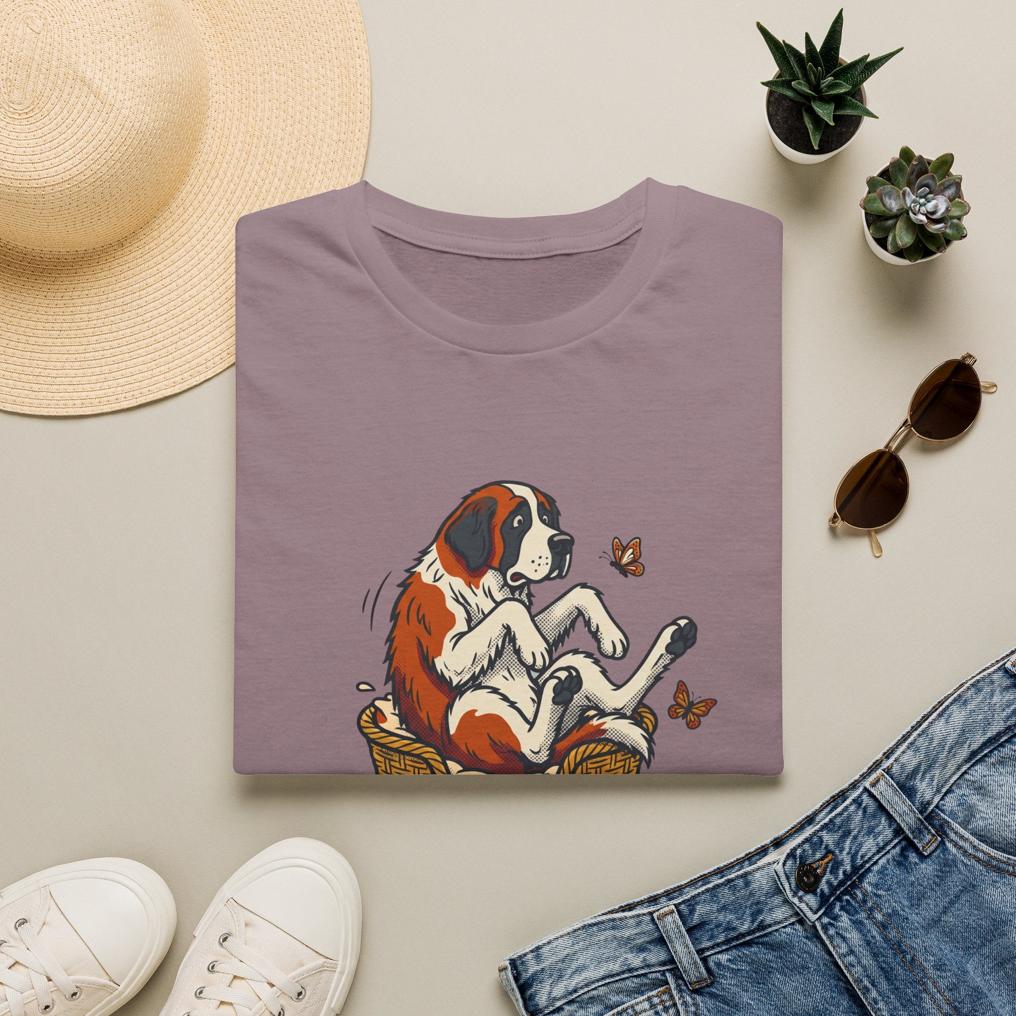 St. Bernard in a Basket T-Shirt