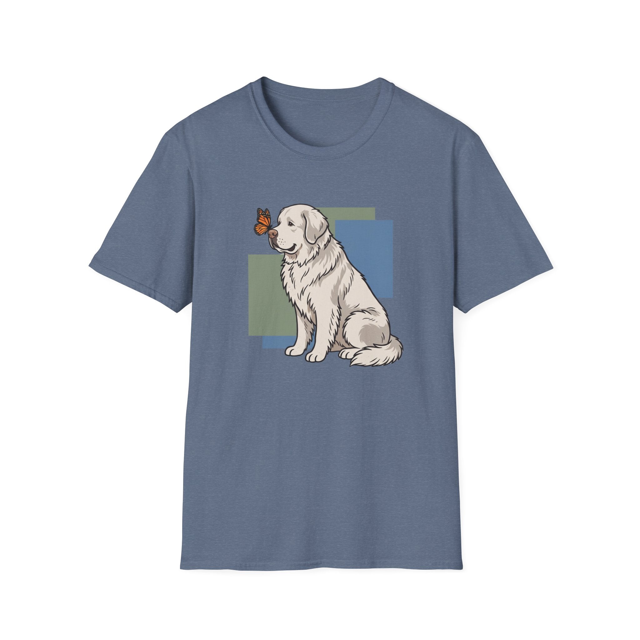 Butterfly on Great Pyrenees Nose T-Shirt