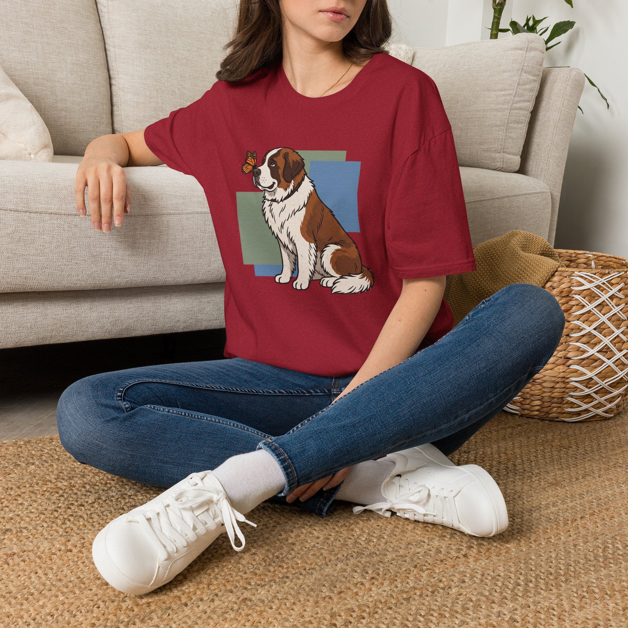 Butterfly on St. Bernard Nose T-Shirt