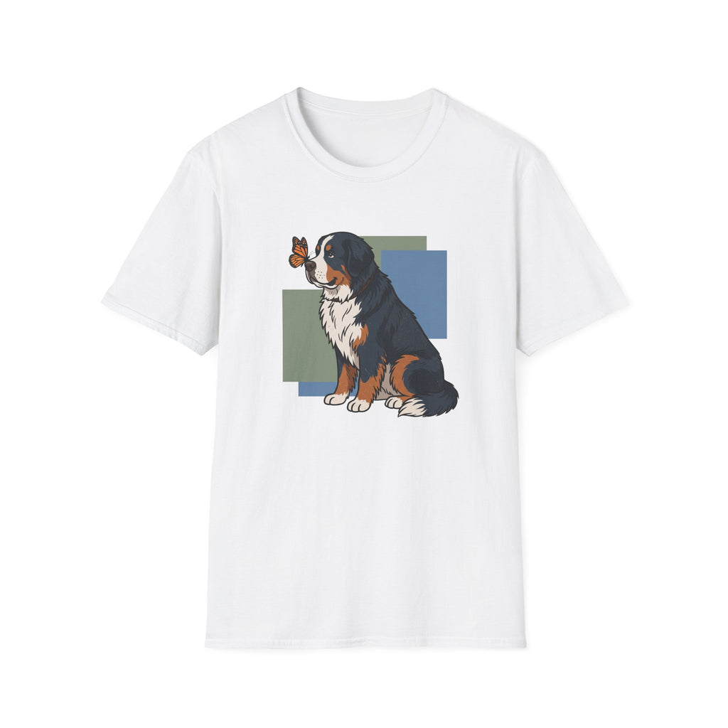 Butterfly on Bernese Mtn Dog Nose T-Shirt