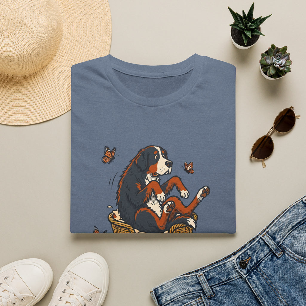 Bernese Mtn Dog in a Basket T-Shirt