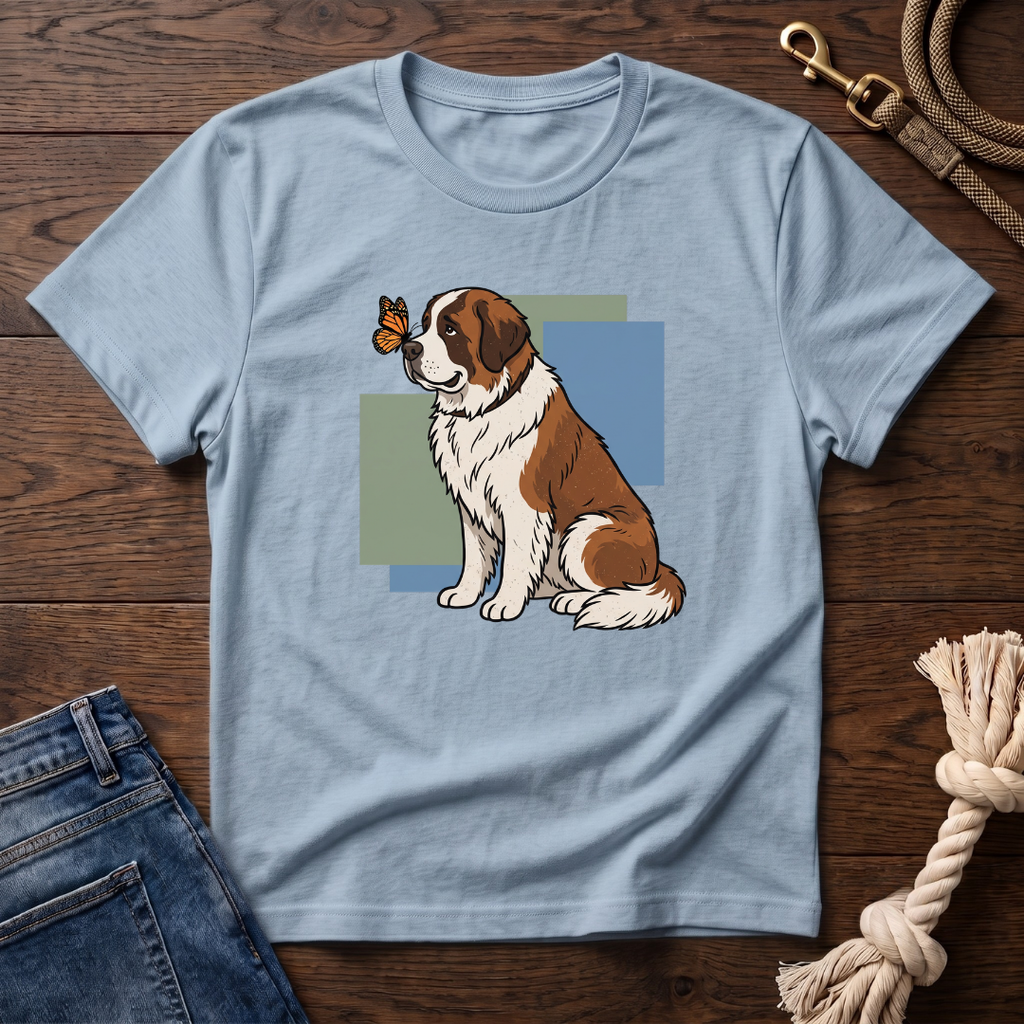 Butterfly on St. Bernard Nose T-Shirt