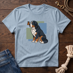 Butterfly on Bernese Mtn Dog Nose T-Shirt