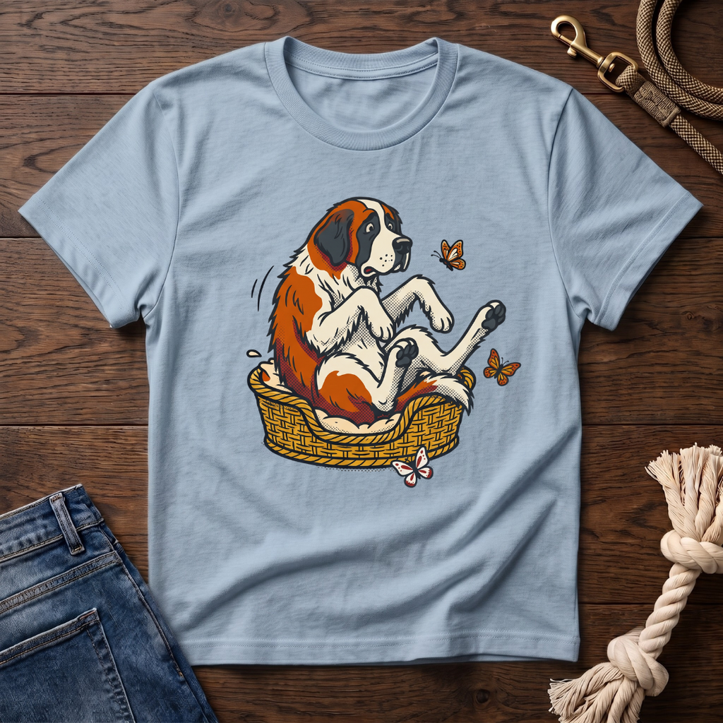 St. Bernard in a Basket T-Shirt