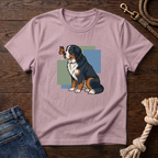 Butterfly on Bernese Mtn Dog Nose T-Shirt
