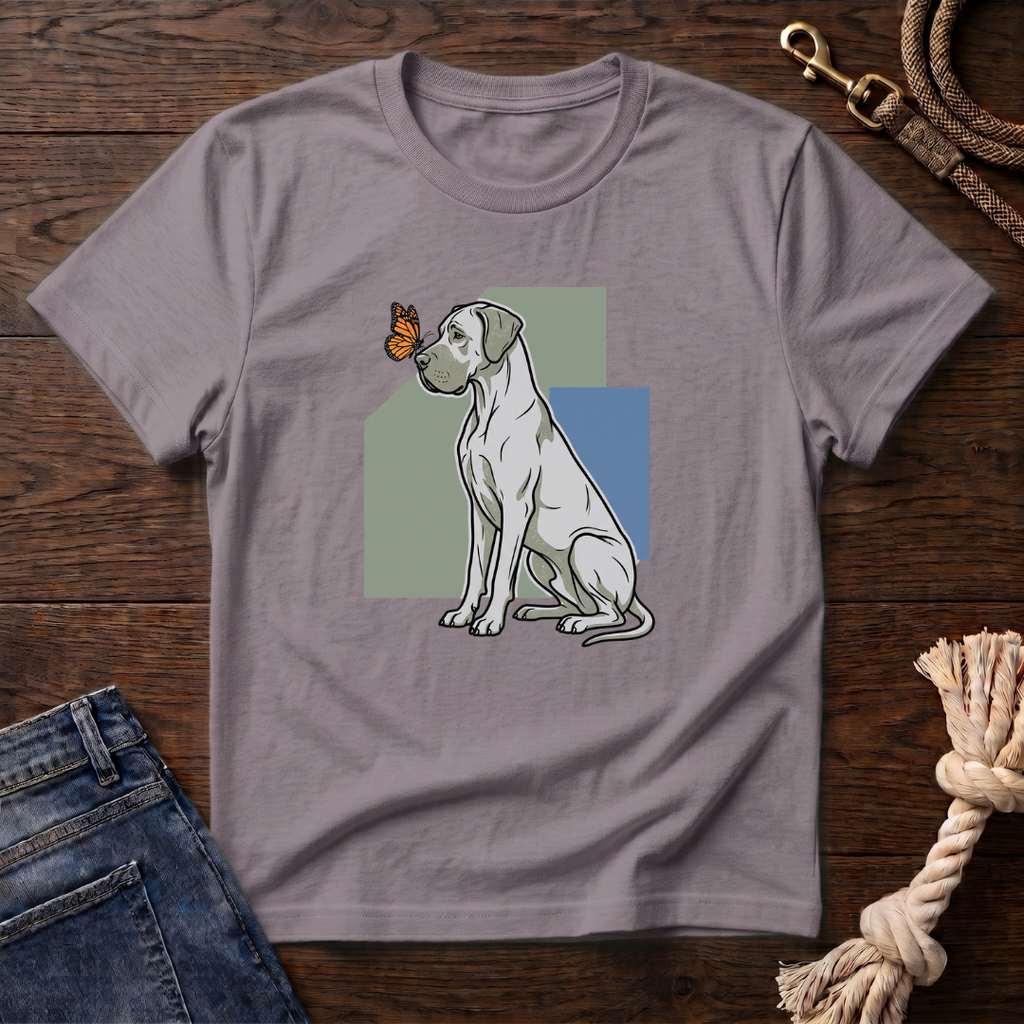 Butterfly on Great Dane Nose T-Shirt