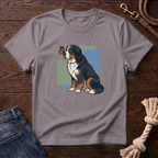 Butterfly on Bernese Mtn Dog Nose T-Shirt
