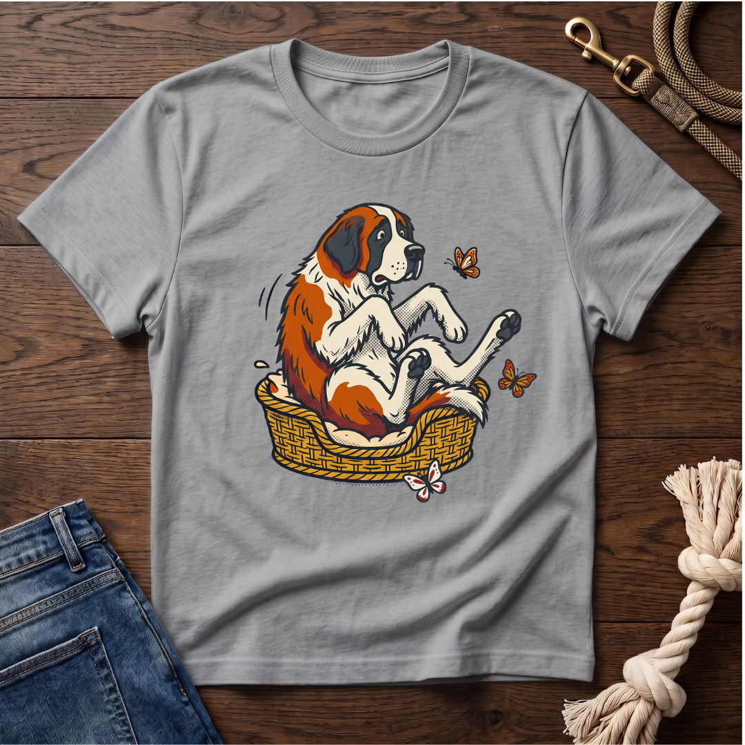 St. Bernard in a Basket T-Shirt