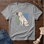 Butterfly on Great Pyrenees Nose T-Shirt