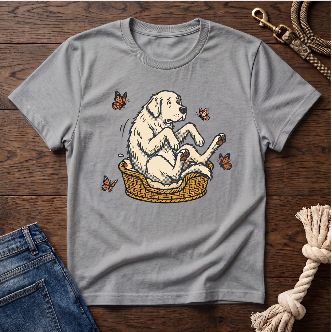 Great Pyrenees in a Basket T-Shirt