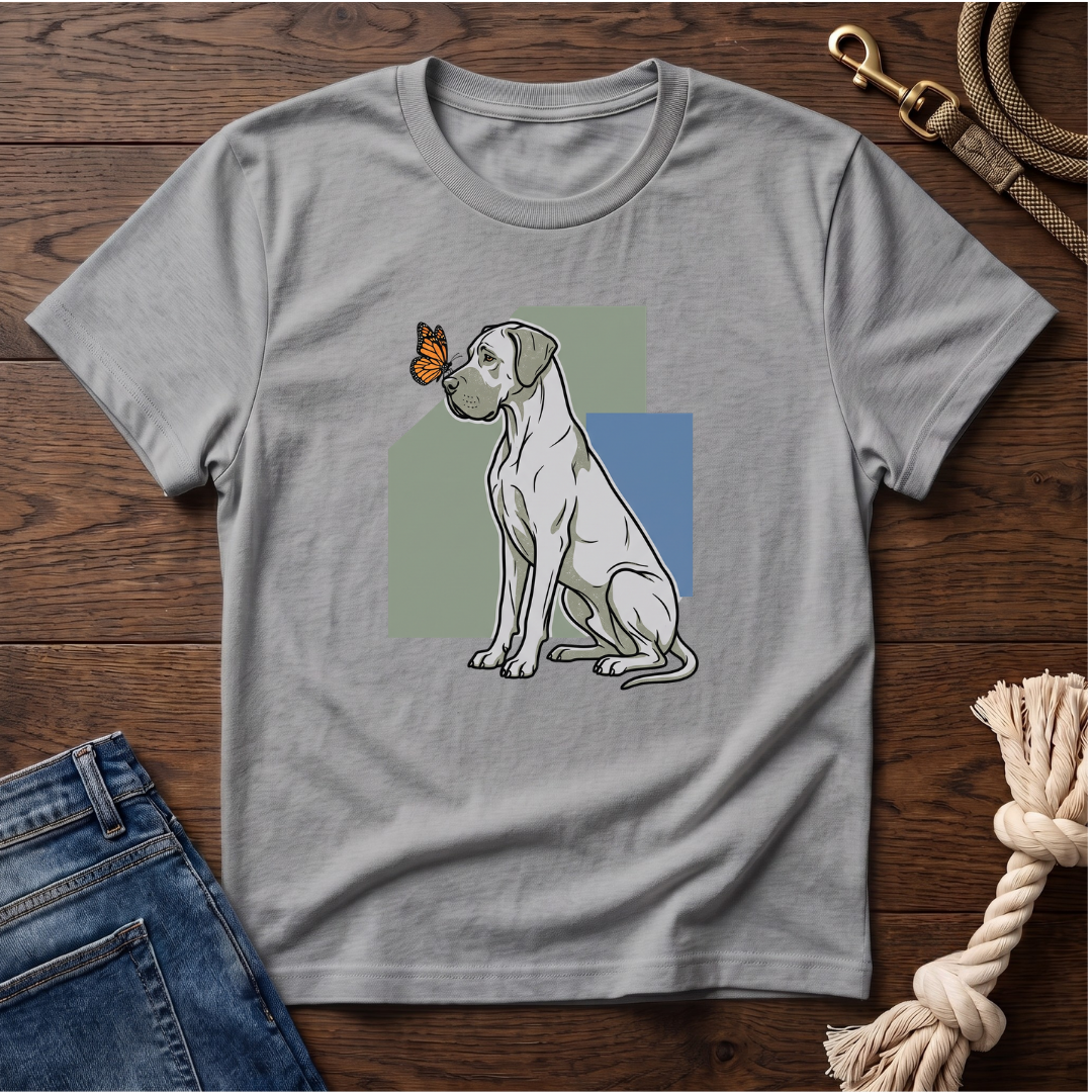 Butterfly on Great Dane Nose T-Shirt