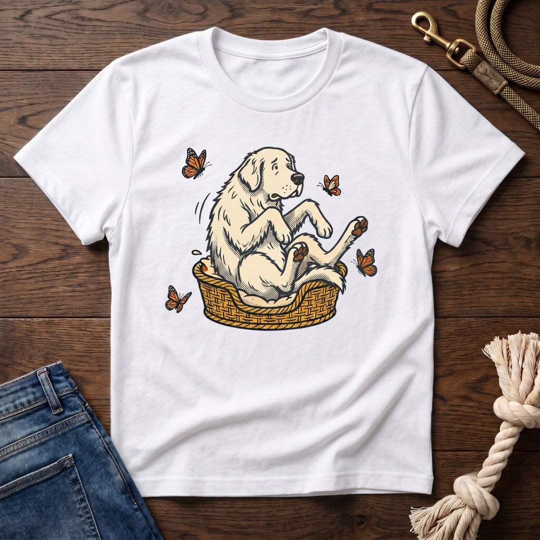 Great Pyrenees in a Basket T-Shirt