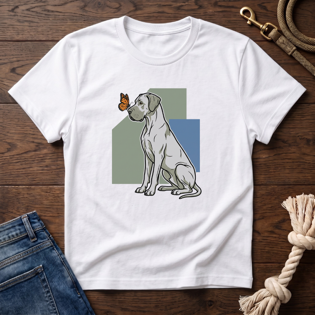 Butterfly on Great Dane Nose T-Shirt